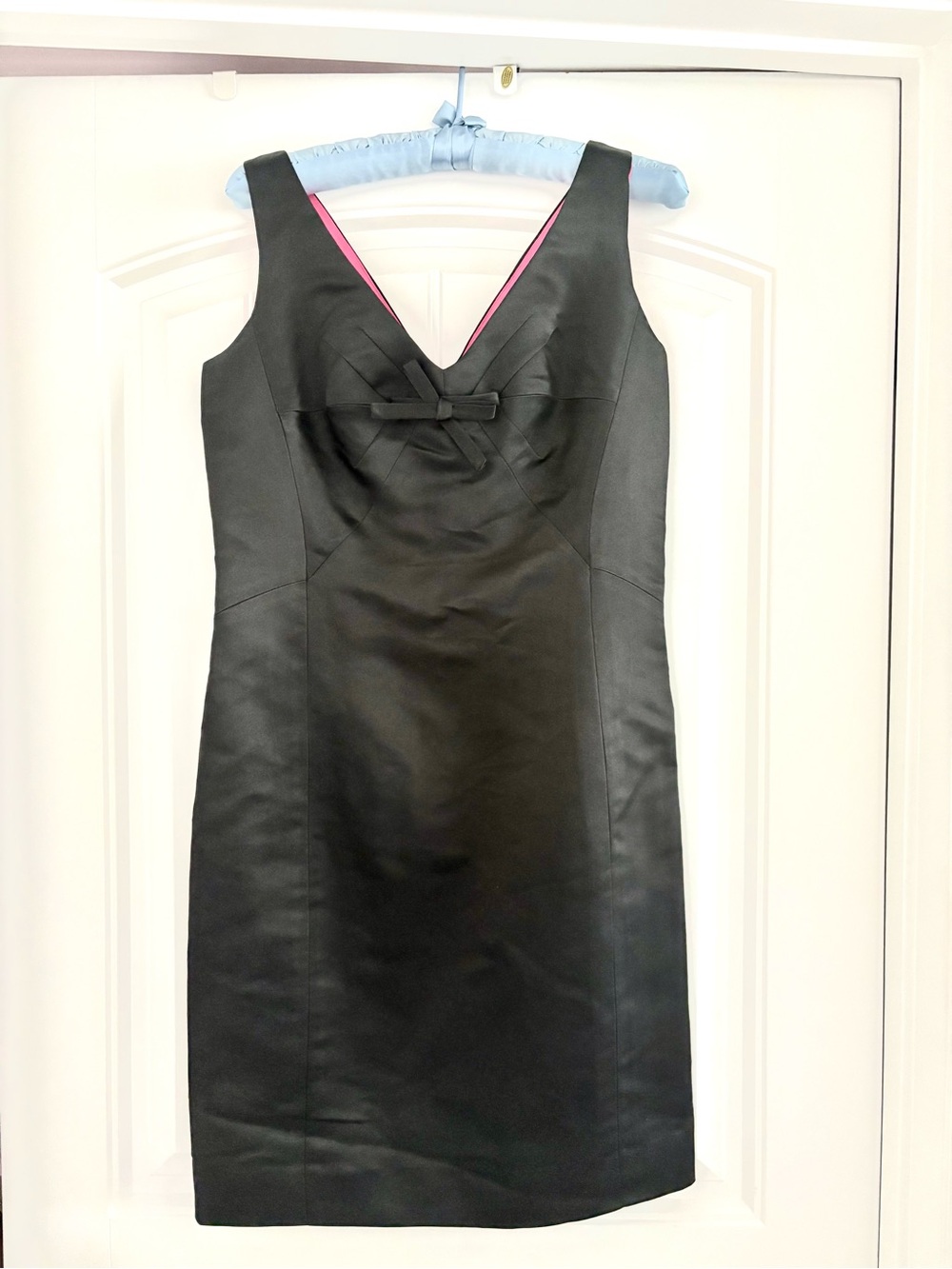 Etcetera Black Silk  Sheath Dress with Pink Lining in great condition size 8